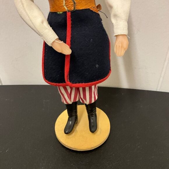 Vintage Handmade 8" Tall Handmade Plastic Doll Man With Clothing and stand - Picture 4 of 11